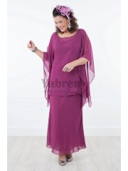 2020 New arrival Purple chiffon Mother of the bride dresses outfit with hand Crystal mps-020
